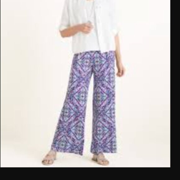 Chico's Pants - Chicos Block Print Palazzo Pants Size 0R 0 Regular US 4 / 6 Regular Multicolor